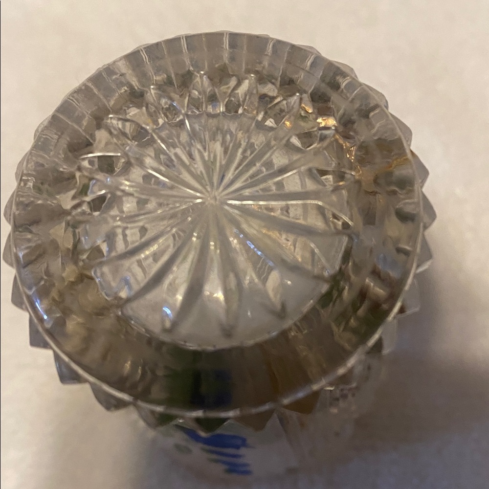 EAPG clear glass with hand painted toothpick holder 2 1/2 inches - Picture 4 of 4